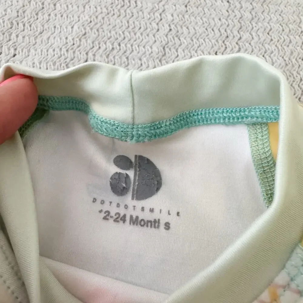 Dot Dot Smile Yellow + Blue Sailboat Palm Tree Rashguard - 12 to 24 Months